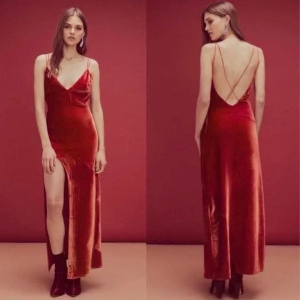 For Love and Lemons Nadine velvet slip dress